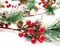 6FT Christmas Winter Snow Garland with Red Berries and Pine Cones